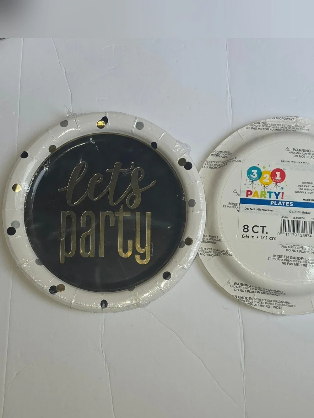 Happy Birthday Gold & Black Party Plates and Napkins Set